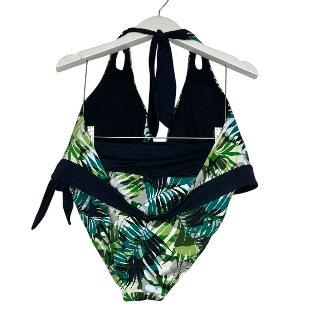 Swimsuits‎ For All Women 22 Top 18 Bottoms Bikini Black Palm Tree Print 2 Piece - Picture 4 of 7
